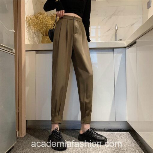 Classical Thin Solid High Waist Pant