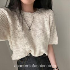 Dreamy Chic Light Short Sleeves Knitted Sweater