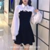 Dreamy Gothic Academia Long Sleeve One-Piece Mini Dress