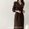 Elegant Academia Solid Maxi Dress