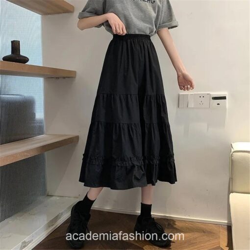 Gothic Academia Long Pleated Skirt