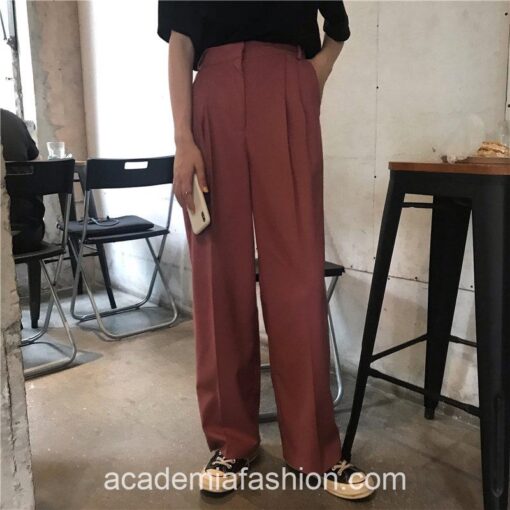 Grace Academia Morden Solid Loose Pant