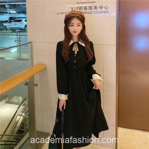 Grace Gothic Academia Long Sleeve One-Piece Dress