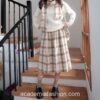 Light Academia Plaid Mori Cute Pleated Skirt